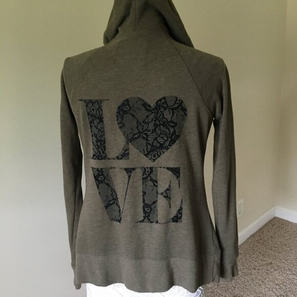 Victorias Secret graphic zip green Hoodie - Picture 5 of 5
